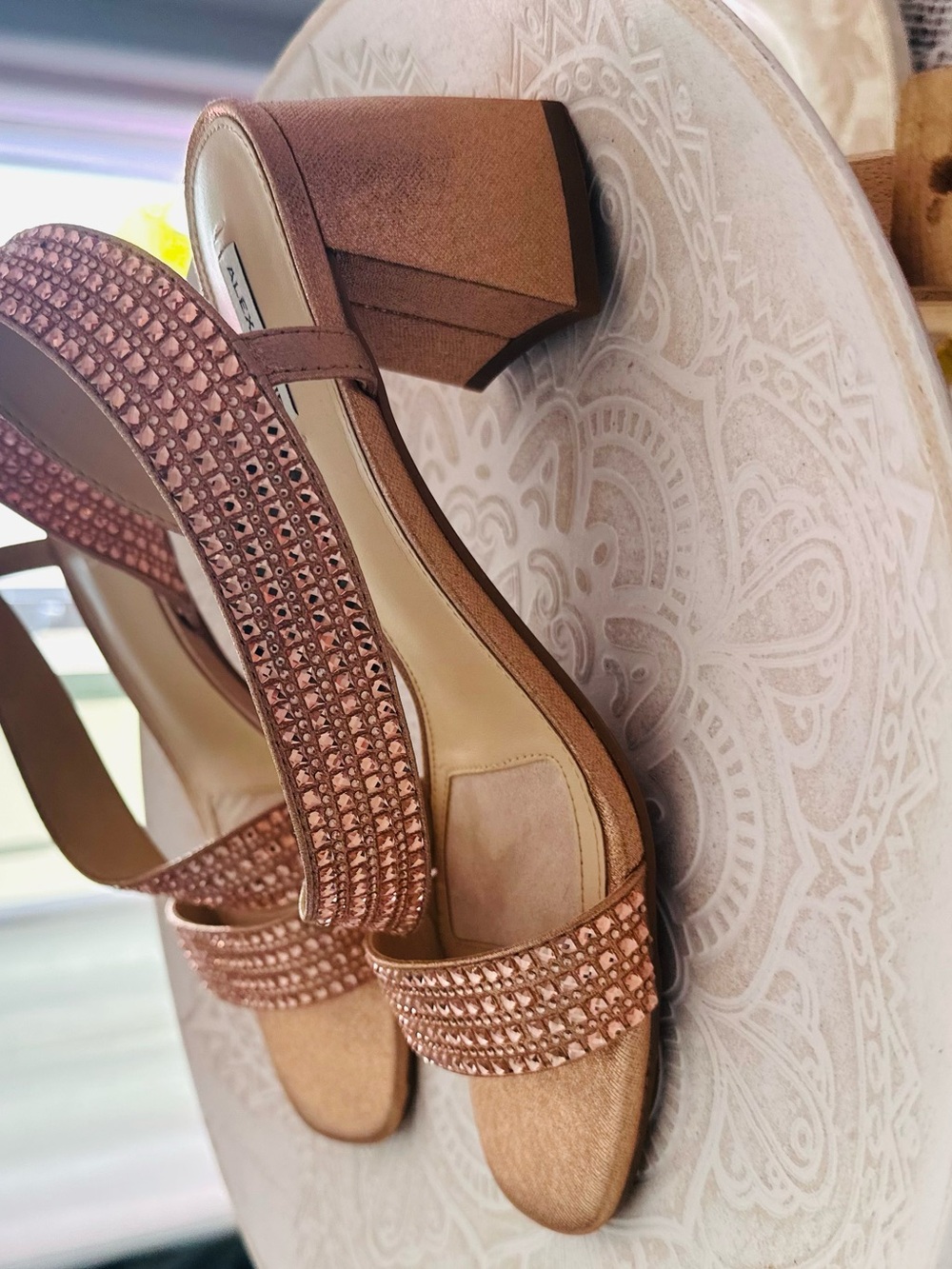 Alex Marie Rose Gold Crystal Slingback Sandals - Picture 7 of 7